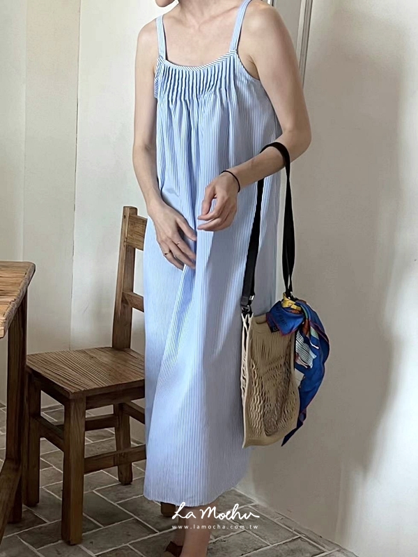 (限量商品)美背綁帶皺皺洋裝